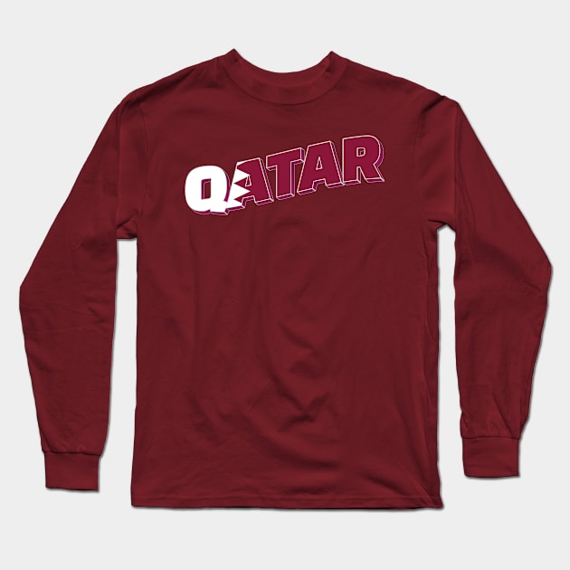 Qatar Vintage style retro souvenir Long Sleeve T-Shirt by DesignerPropo